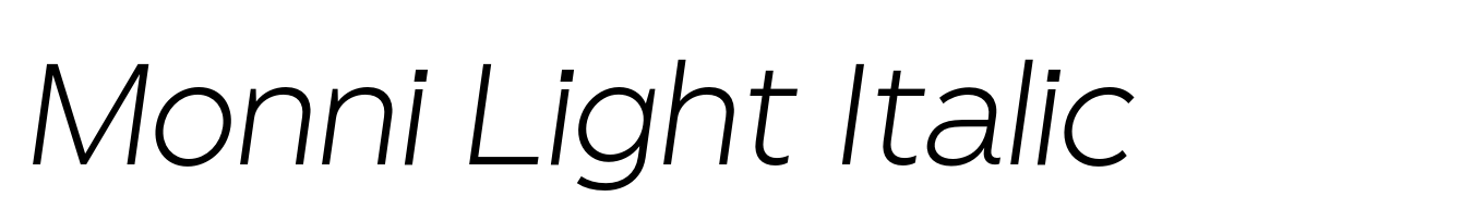 Monni Light Italic